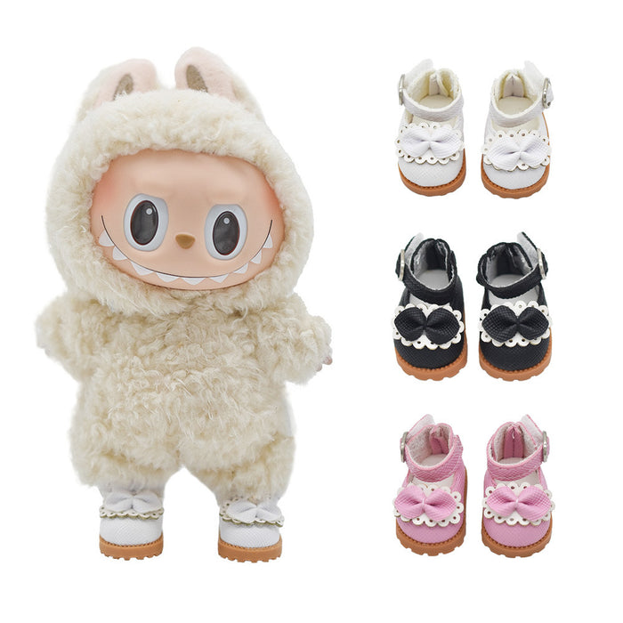 Wholesale Baby Shoes 10cm Cotton Doll Leather Shoes Bell Pendant 17cm  Cloth Shoes Dressing Accessories