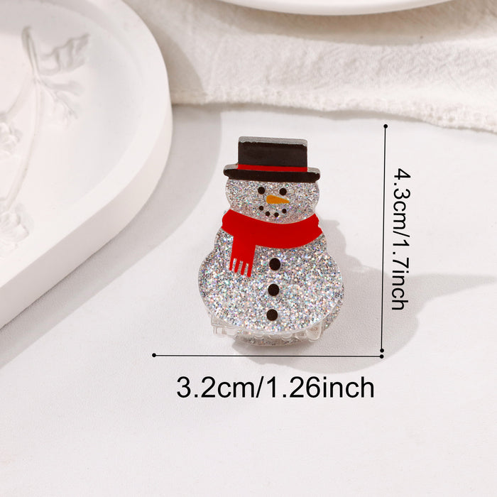 Wholesale Christmas Santa Snowman Tree Glitter Hair Claw Clip For Women Kids Fashion Accessory Boutique Resale