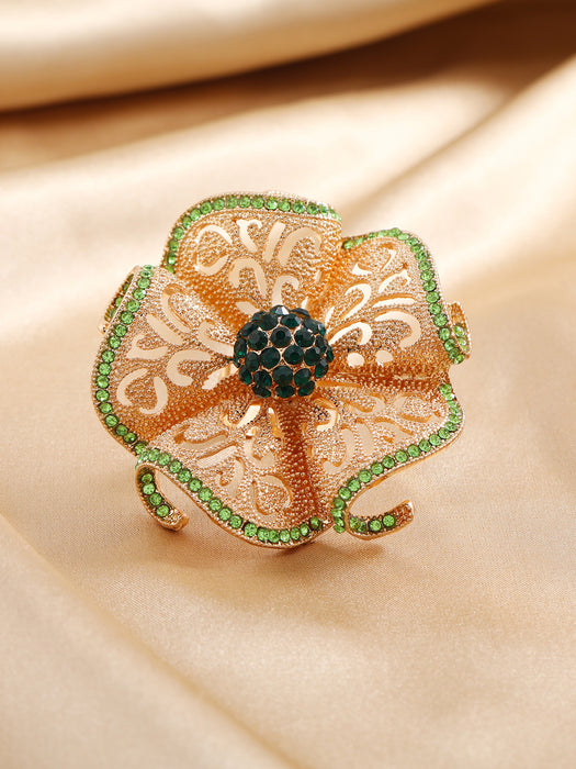 Wholesale Fashionable exaggerated opening noble temperament retro hollow diamond inlaid ring