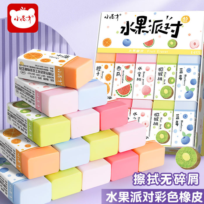 Wholesale 45pcs/box Jelly Sandwich Eraser Clean No Marks Cut Cute Fruit Cartoon Children' s Kindergarten Prize Gift