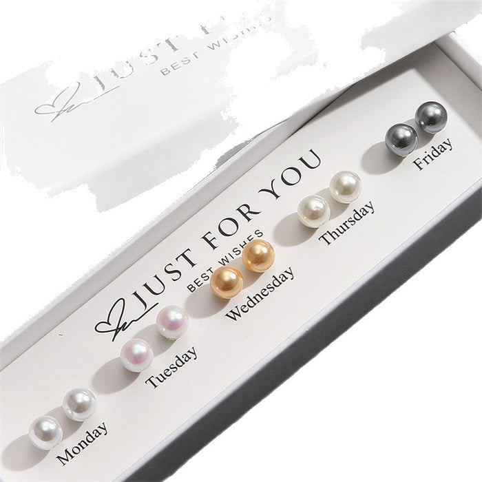 Wholesale Pearl Heart and Bow Earring Set with Gift Box - Casual Fashion Jewelry MOQ≥2