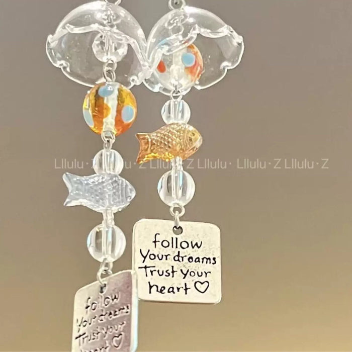 Wholesale goldfish wind chime phone case pendant bracelet beads pendant accessories