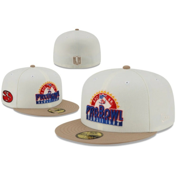Wholesale Football fully enclosed large head circumference baseball cap outdoor non-adjustable flat brim hat