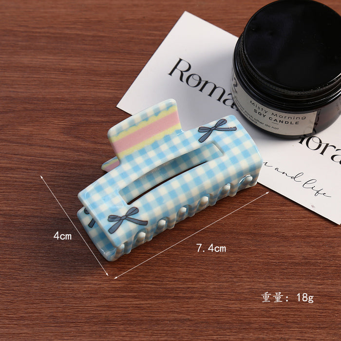 Wholesale Acetate Small Claw Clip Square Star Hollow Mermaid Color Hair Accessory