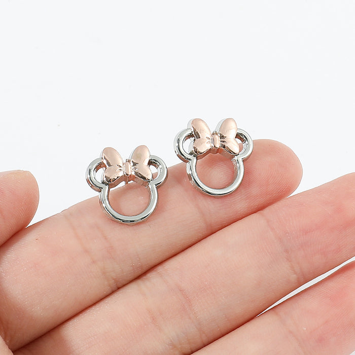 Wholesale Alloy cartoon shaped hollowed out small and exquisite stud earrings