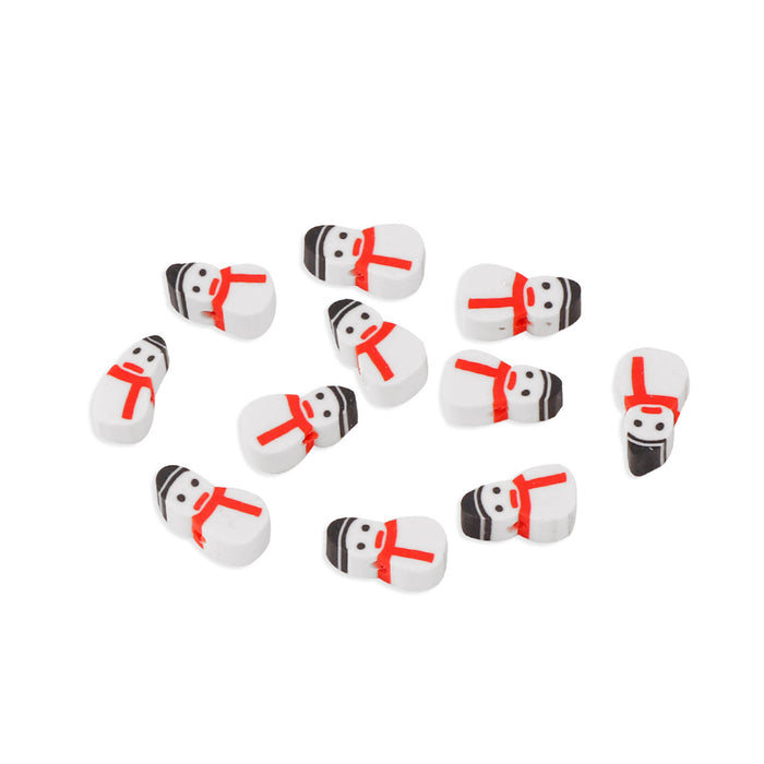 Wholesale 100pcs Polymer Clay Christmas Snowman Tree Cane Loose Beads JDC-BDS-LiuXia003