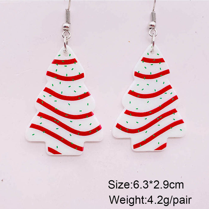 Wholesale Christmas Earrings, Colorful Lights Red Checkered Christmas Trees Acrylic Earrings Skull Heads Halloween Decorations JDC-ES-YaChen006