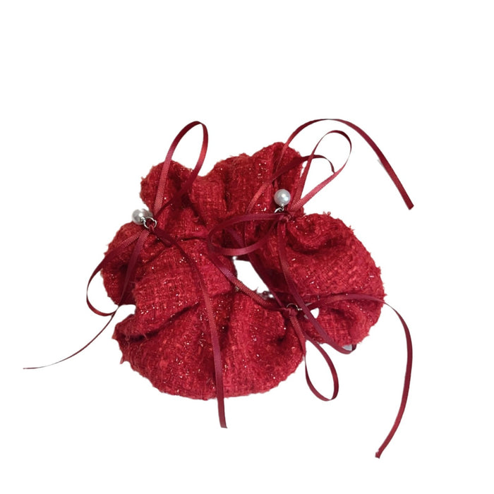 Wholesale Red Wool Large Hair Ring Hair Rope Hair Rope Large Size Hair Accessories