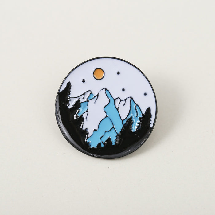 Wholesale Iceberg Sun Moon Brooch Couple's Badge Collection Collar Decoration Backpack Pendant Clothing Corner Fixing