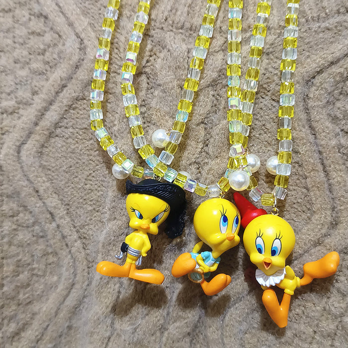 Wholesale Biling Shiny Crystal Necklace Cute Resin Cartoon Short Necklace Women' s Children' s Jewelry