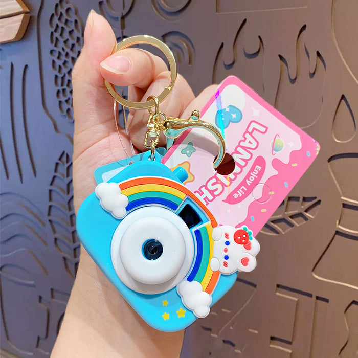 Wholesale Cute Cartoon Rainbow Projection Camera PVC Keychain (S) JDC-KC-ZhongC011