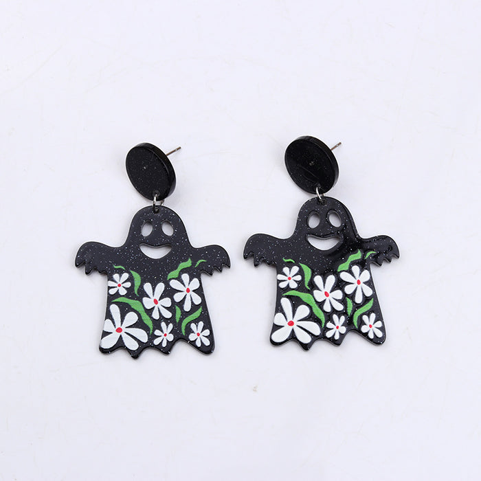 Wholesale  Earrings Earrings Fashion Personalized Acrylic Pumpkin Skull Flower Ghost Earrings Ear Jewelry