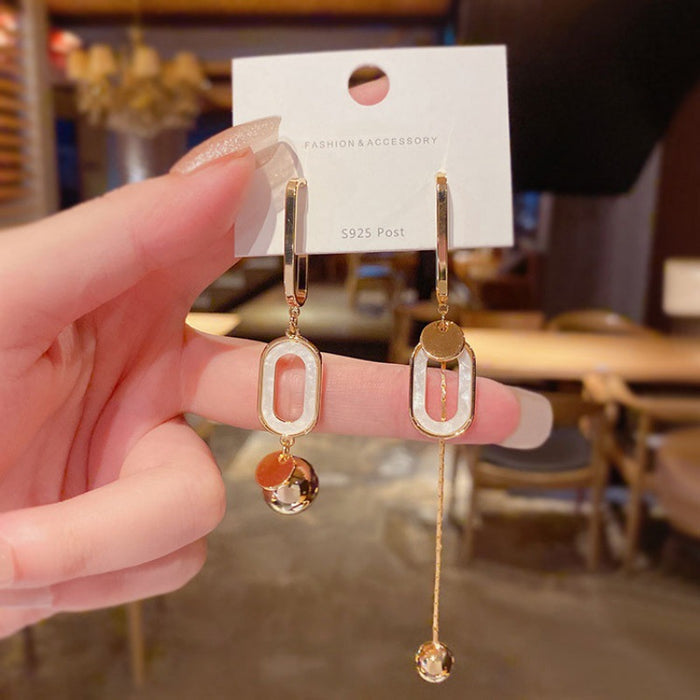 Wholesale  Long Geometric Asymmetric Earrings Women's Simple All-match  Elegant Tassel Earrings