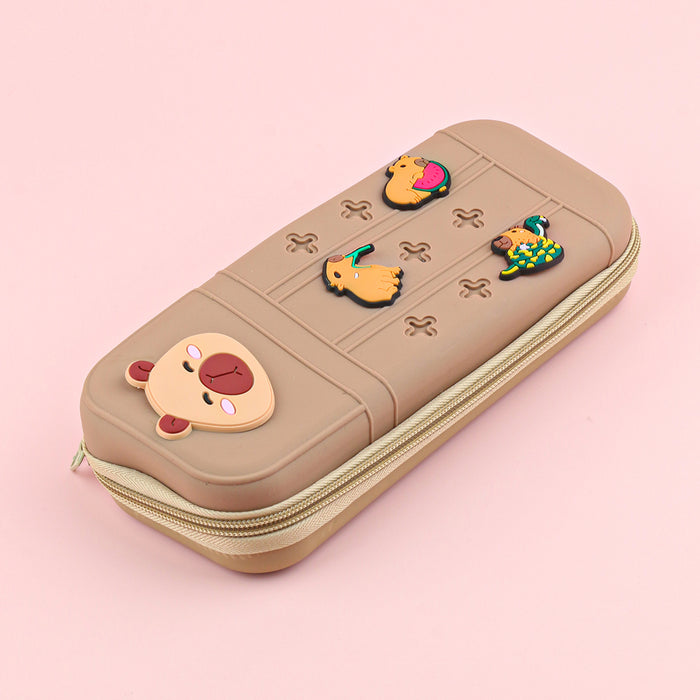 Wholesale Cute Cartoon Silicone Pencil Case DIY Creative Students Stationery Organizer Bag MOQ≥10