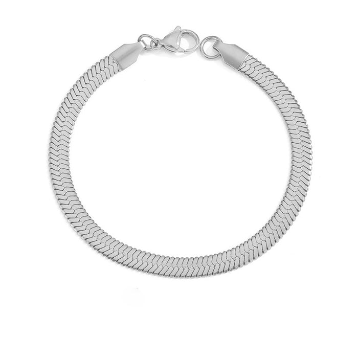 Wholesale Titanium Steel Flat Snake Chain Bracelet JDC-BT-TuoF002