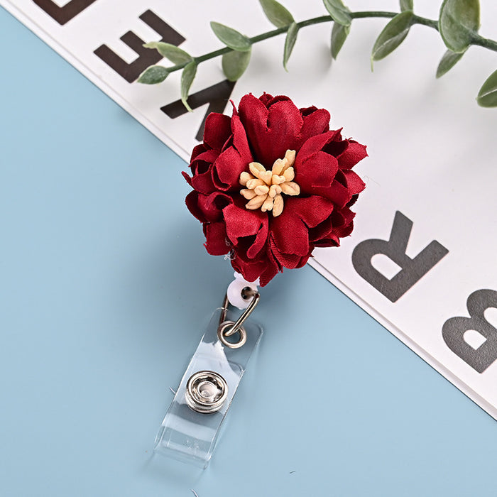 Wholesale Fabric Flower Retractable Keychain JDC-KC-ChangQi007