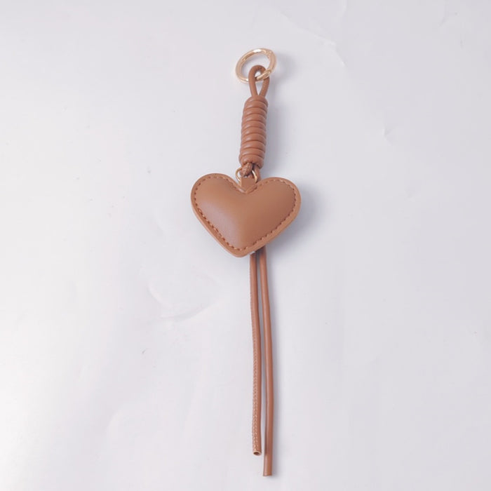 Wholesale Trendy PU Heart Bag Charm Keychain With Leather Rope Fashion Car Decoration And DIY Craft Accessory