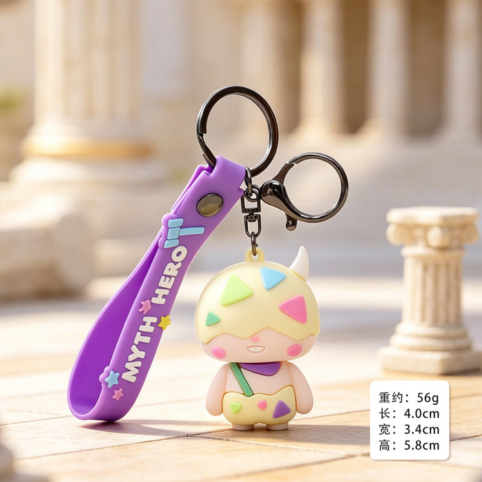Wholesale Trendy Anubis Myth Cartoon PVC Keychain Bag Charm Schoolbag Pendant Boutique Resale