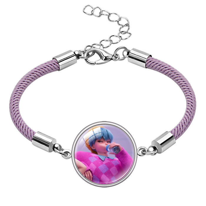 Wholesale Multicolor cord  Kpop Time Gem gemstone bracelet