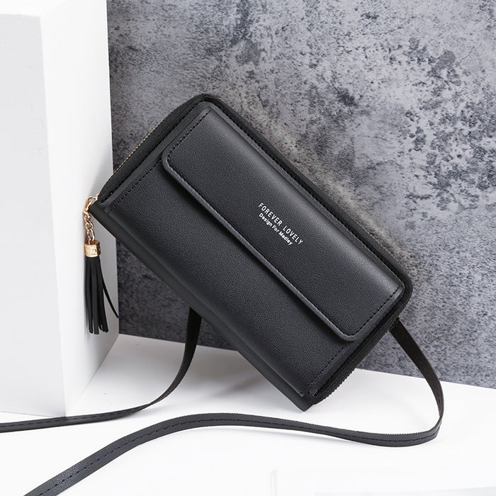 Wholesale PU Crossbody Bag with Tassel Light Pink Women' s Phone Bag Everyday Fashion Accessory MOQ≥3