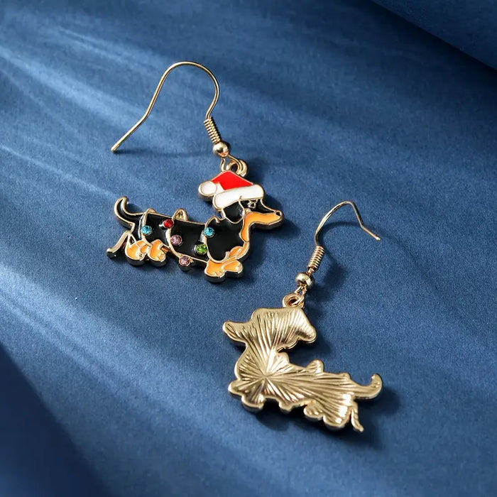 Wholesale Cute Christmas cartoon puppy earrings