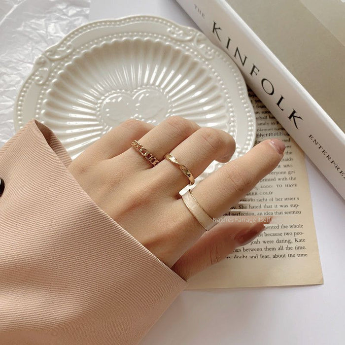 Wholesale Fashion Circle Ring Three Piece Set Combination Personalized Opening Adjustable Finger Ring