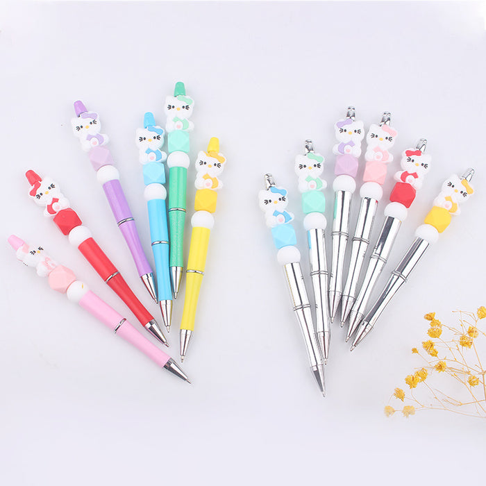 Wholesale Cartoon Silicone Plastic Bead Pen JDC-PN-GuangTian009