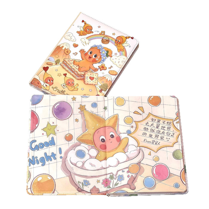 Wholesale A5 Soft Faux Leather Star Print Notebook Full Color Pages Diary