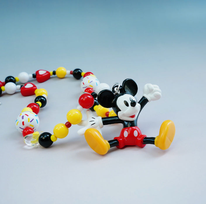 Wholesale Cute Mickey Mouse Acrylic Colorful Beaded Necklace JDC-NE-XNWR001