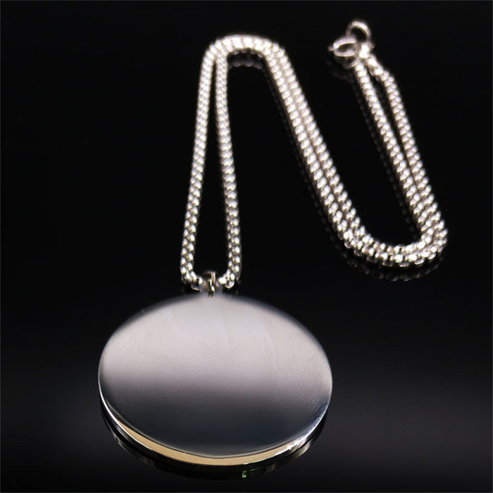 Wholesale Simple circular circular stainless steel geometric collarbone chain pendant necklace