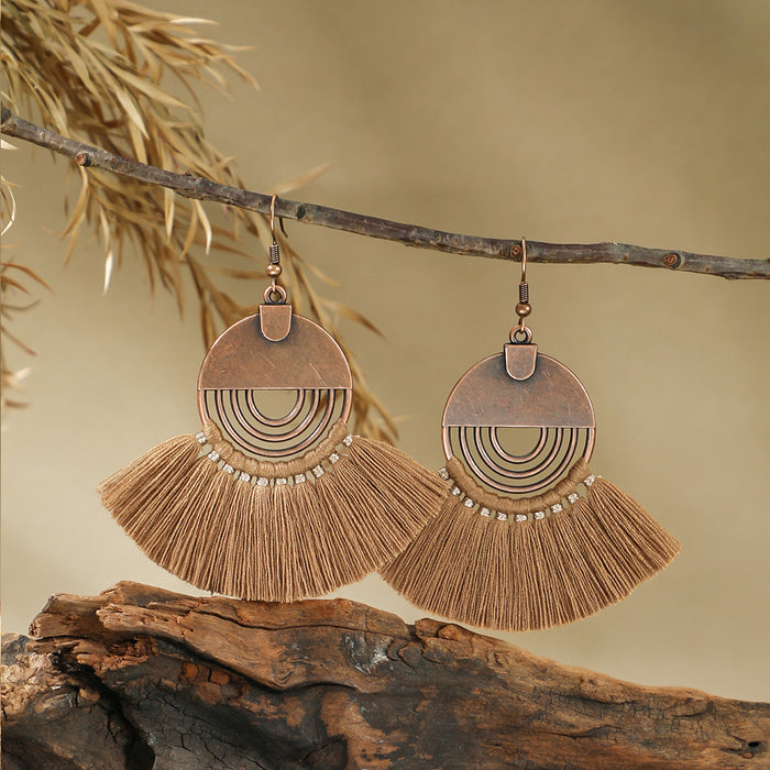 Wholesale Zinc Alloy Bohemian Tassel Earrings - Trendy Fashion Jewelry