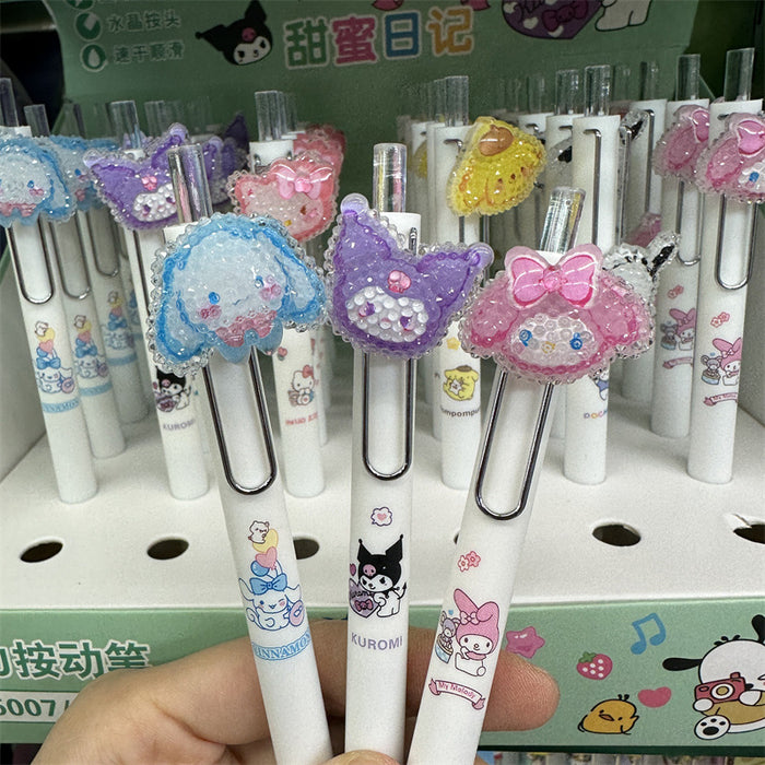 Wholesale Cartoon Crystal Diamond Sticker Press-action Pen (S) JDC-PN-YunL001