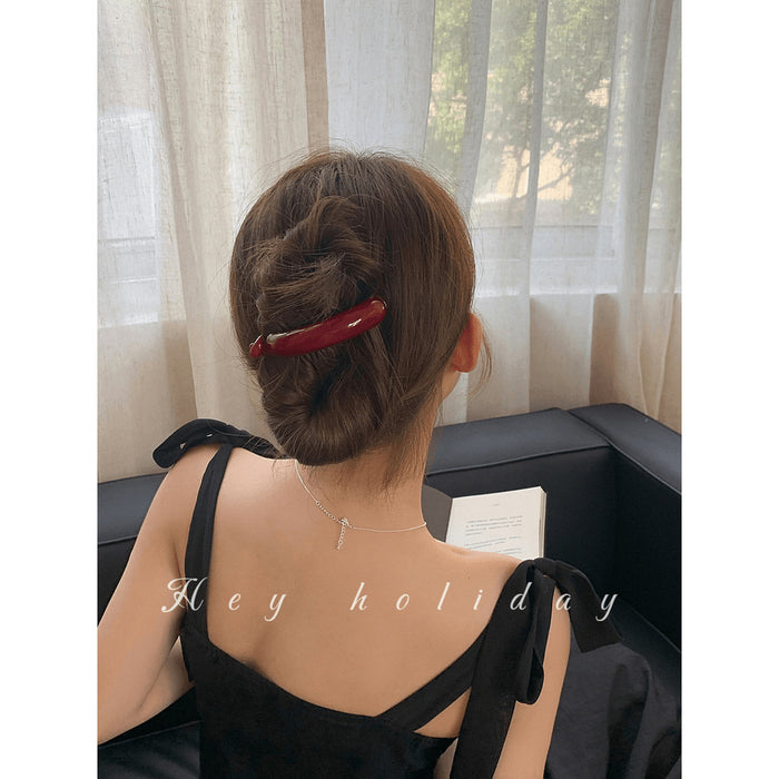Wholesale Minimalist temperament, twisted hair clip, hair clip at the back of the head, ponytail buckle, high-end one line grab clip hair accessory