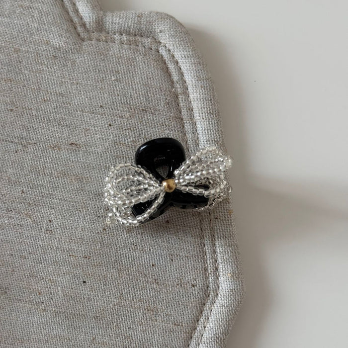 Wholesale Women's Small Beaded Bow Hairpin