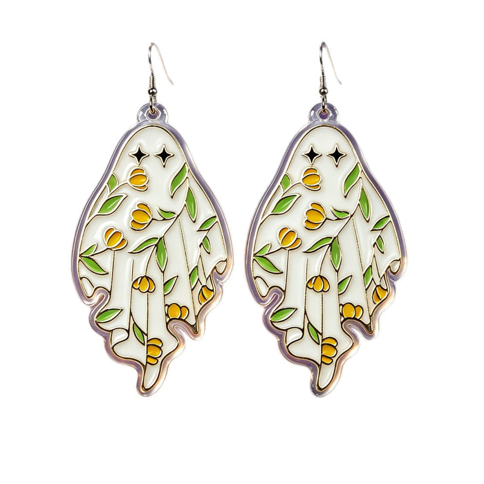 Wholesale  Ghost Acrylic Earrings Funny Cartoon Design Party Jewelry Accessory