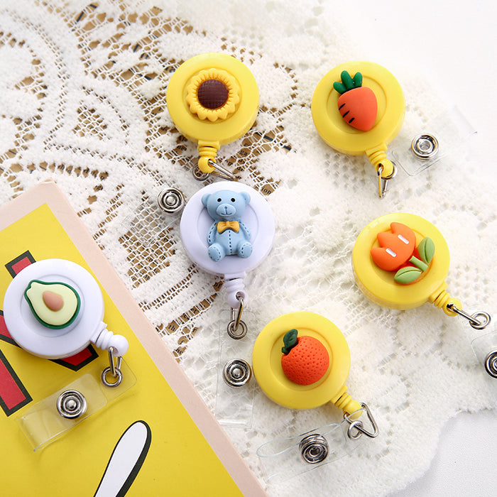 Wholesale Cute Resin Decorative Round Easy Pull Keychain JDC-KC-GangSheng001