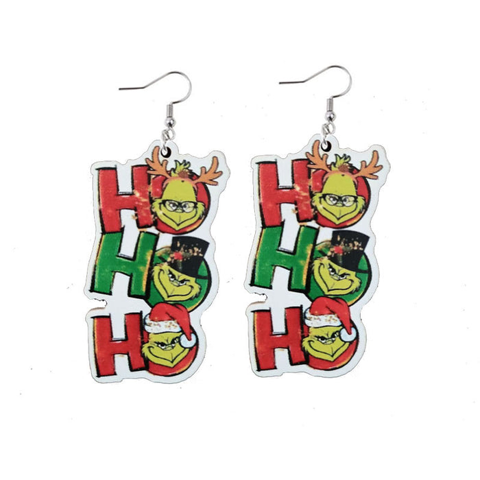 Wholesale Christmas Acrylic Wooden Fashion Earrings JDC-ES-YiY005