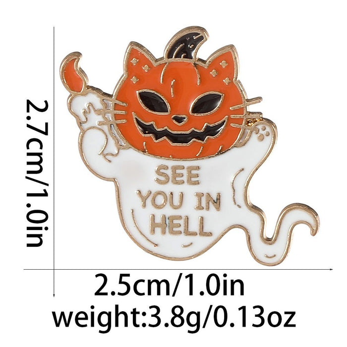 Wholesale Alloy Cartoon Brooch Ghost Skull Pumpkin Pin Fashion Accessory For Resale