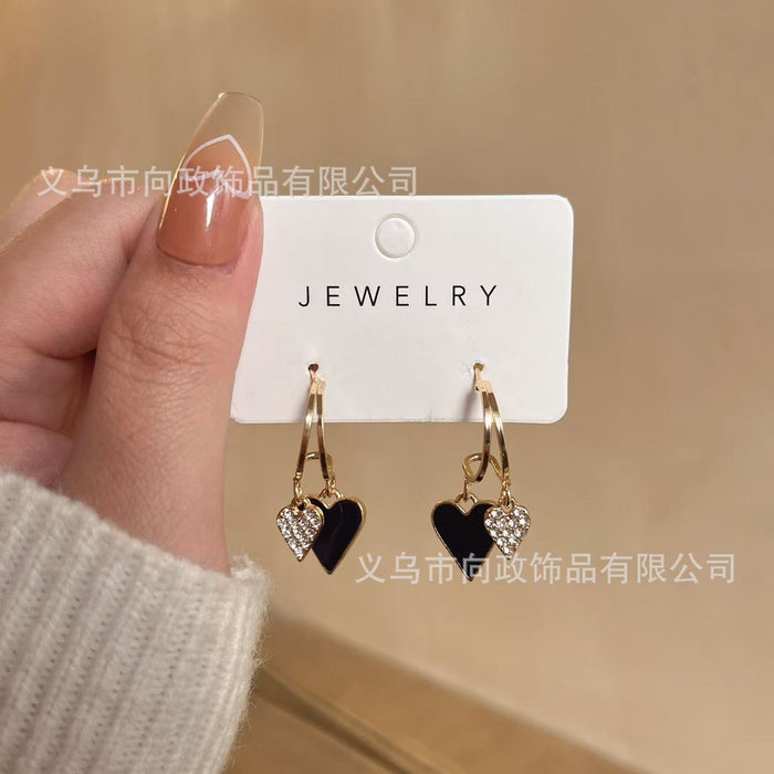 Wholesale Temperament Red Love Earrings Temperament Earrings Niche Design Sense