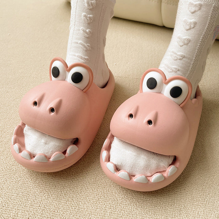 Wholesale  cartoon dinosaur slippers ladies indoor home thick bottom anti-slip slippers