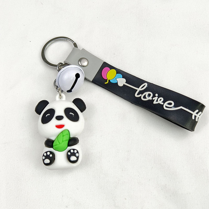 Wholesale  Cute cartoon panda keychain PVC  doll schoolbag pendant