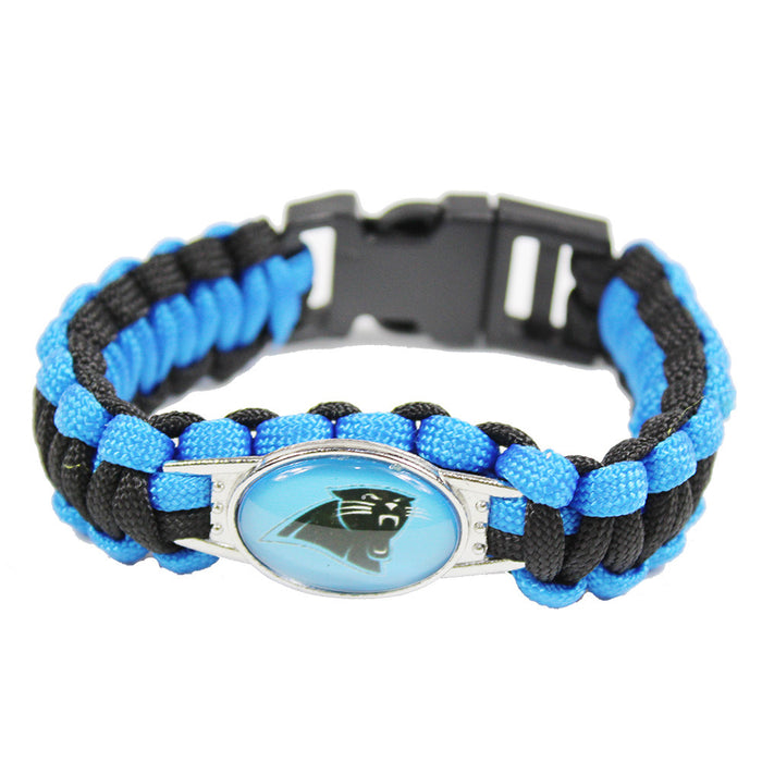 Wholesale  Football Team Woven Bracelet Outdoor Lifesaving Bracelet