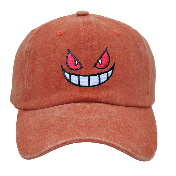 Wholesale Cartoon Big Mouth Red Eyes Embroidered Cotton Baseball Cap JDC-FH-PeiN011