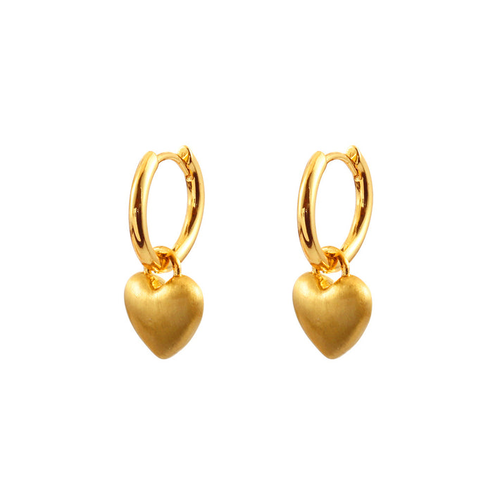 Wholesale Frosted Heart Two-Way Earrings