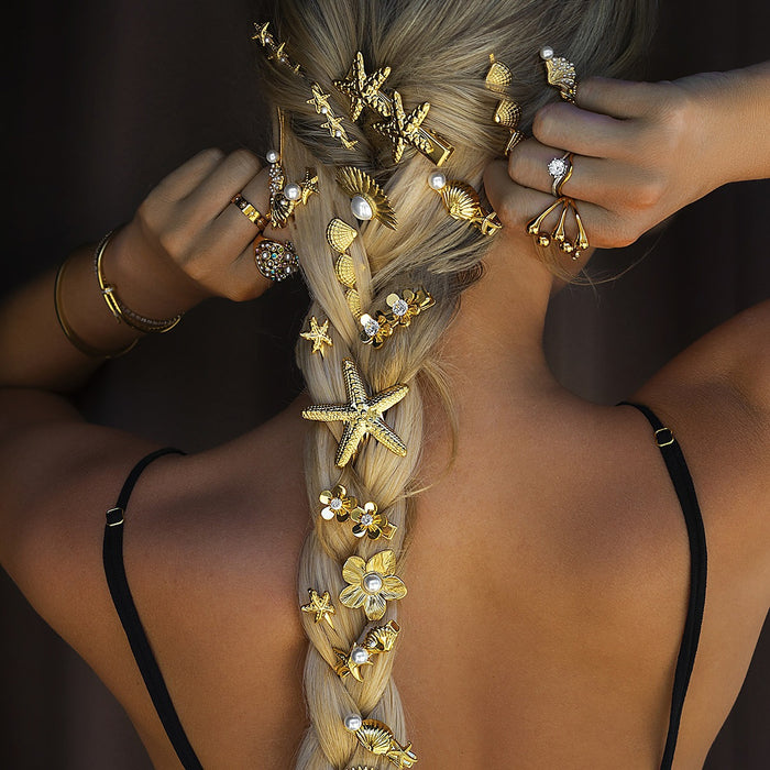 Wholesale Personalized Star Flower Hair Accessories Hairclip Star Shell One Word Clip Female