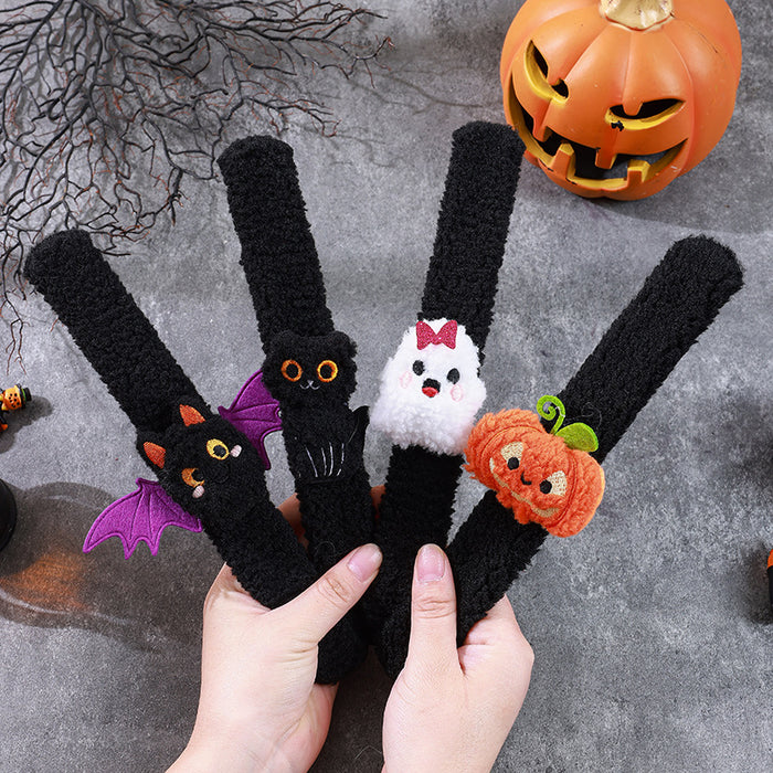 Wholesale Snap Bracelets Plush Cloth Pumpkin Ghost Design Party Favors Gift Decorative Accents