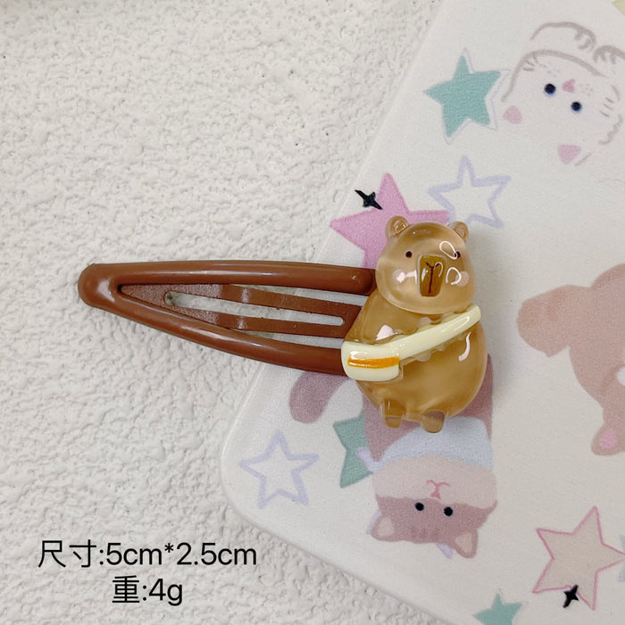 Wholesale  Hair Clip Girl Children's Baby Clip Cartoon Capybara Side Clip