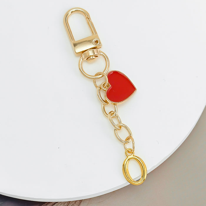 Wholesale 26-letter heart pendant Valentine's Day keychain