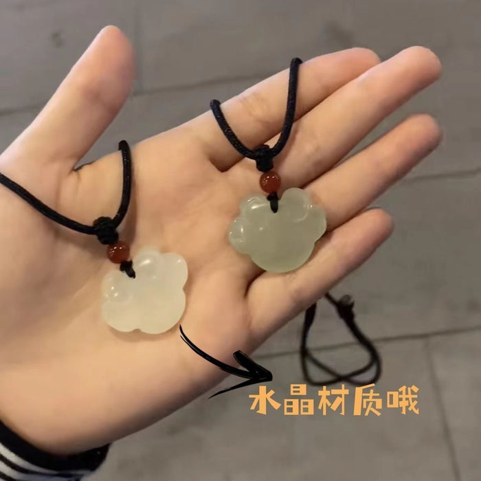 Wholesale Necklace safety buckle, niche design, handmade woven rope pendant, washable