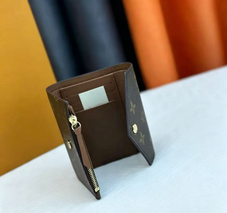 Wholesale Classic Plaid Genuine Leather Short Tri-Fold Wallet Fashion Accessory for Women Boutique